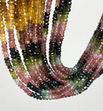 Natural Tourmaline Gemstone Beads, Wholesale Bulk Beads, Jewelry Supplies, Multi Tourmaline Faceted Beads, 13" Strand , 4mm - 5mm