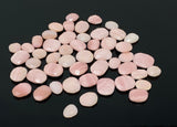 5 Pcs Natural Pink Opal Rose Cut Cabochons, Loose Gemstones, Peruvian Pink Opal Rose Cuts, 11x9mm - 17x13mm