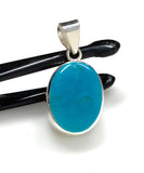 Natural Sleeping Beauty Turquoise Pendant, Sterling Silver Turquoise Gemstone Pendant, Bohemian Jewelry, 1.45” X 0.70”