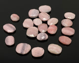10 Pcs Natural Pink Opal Rose Cut Cabochons, Loose Gemstones, Peruvian Pink Opal Rose Cuts, 12x10mm - 16x14mm