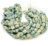 Rare Natural K2 Jasper Gemstone Beads, K2Nite Azurite Granite Faceted Nugget Beads, Jewelry Supplies, 10x7mm - 13x10mm, 10”Strand