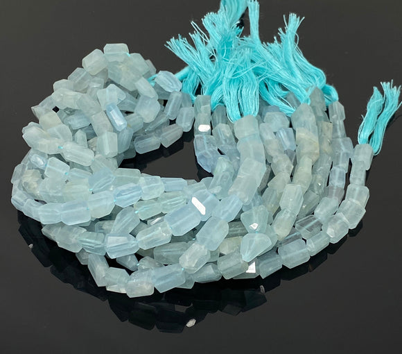 Aquamarine Faceted Nugget Beads, Gemstone Beads, Bulk Wholesale Beads, 7.5mm - 12mm, 10