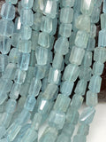 Aquamarine Faceted Nugget Beads, Gemstone Beads, Bulk Wholesale Beads, 7.5mm - 12mm, 10" Strand