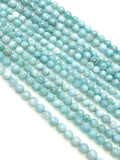 16" Larimar Beads, Gemstone Beads, Genuine Dominican Republic Larimar Beads AAAA Quality, Jewelry Supplies, Healing Crystal , 5mm - 5.5mm