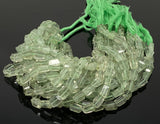 Natural Green Amethyst Nugget Gemstone Beads, Prasiolite Beads, Bulk Wholesale Gemstone Beads, 10” Strand