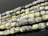 Dendrite Opal Gemstone Beads, Dendritic Opal Faceted Nugget Beads, 9x8mm - 11x9mm, 10” Strand