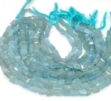 Aquamarine Faceted Nugget Beads, Gemstone Beads, Bulk Wholesale Beads, 7.5mm - 12mm, 10" Strand