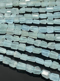 Aquamarine Faceted Nugget Beads, Gemstone Beads, Bulk Wholesale Beads, 7.5mm - 12mm, 10" Strand