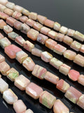 Pink Opal Gemstone Beads, Pink Opal Faceted Nugget Beads, Bulk Wholesale Beads, Jewelry Supplies, 10” Strand