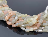 Multi Moonstone Nugget Beads, Mixed Moonstone Gemstone Beads, Jewelry Supplies, Wholesale Bulk Beads, 9x6mm - 11x9mm, 10” Strand