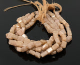 Peach Moonstone Nugget Beads, Moonstone Gemstone Beads, Jewelry Supplies, Wholesale Bulk Beads, 10x7mm - 12x9mm, 10” Strand