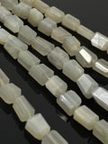 Gray Moonstone Nugget Beads, Moonstone Gemstone Beads, Jewelry Supplies, Wholesale Bulk Beads, 9x6mm - 12x9mm, 10” Strand