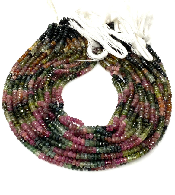 Natural Watermelon Multi Tourmaline Beads, Bulk Wholesale Gemstone Beads, Faceted Tourmaline Beads,AA+ Quality, 13.5