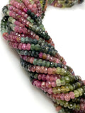 Natural Watermelon Multi Tourmaline Beads, Bulk Wholesale Gemstone Beads, Faceted Tourmaline Beads,AA+ Quality, 13.5" Strand