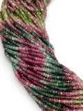14.5" Natural Tourmaline Gemstone Beads, Watermelon Color Tourmaline Beads, Multi Color Wholesale Bulk Beads, 3mm - 3.5mm