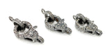 Pave Diamond Clasp, Sterling Silver Lobster Clasp with Diamond Bail, Double Sided Diamonds, 17.5mm x 11mm