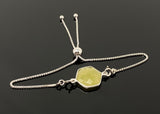 Yellow Sapphire Gemstone Bracelet, Sterling Silver Adjustable Bolo Bracelet, Layering Bracelet, Gifts for Her