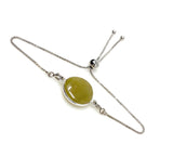 Yellow Sapphire Gemstone Bar Bracelet, Sterling Silver Bolo Bracelet, Layering Bracelet, November Birthstone Jewelry