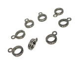 4 Pcs Pave Diamond Bail, Pave Diamond Closed Pendant Bail Clasp, Jewelry Findings, Black Rhodium over Sterling Silver Bail, 11.5mm x 8mm