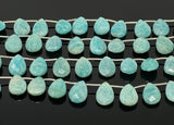 Amazonite Gemstone Beads, Peruvian Amazonite Beads, Jewelry Supplies, Wholesale Bulk Beads, 14x9.5mm -14.5x10mm, 8" Strand