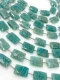 Amazonite Gemstone Beads, Peruvian Amazonite Beads, Jewelry Supplies, Wholesale Bulk Beads, 13x9mm -14x10mm, 7.5" Strand