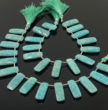 Amazonite Gemstone Beads, Peruvian Amazonite Beads, Jewelry Supplies, Wholesale Bulk Beads, 13x9mm -14x10mm, 7.5" Strand