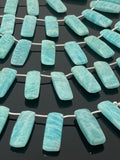 Amazonite Gemstone Beads, Peruvian Amazonite Beads, Jewelry Supplies, Wholesale Bulk Beads, 13x9mm -14x10mm, 7.5" Strand