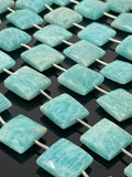 Amazonite Gemstone Beads, Peruvian Amazonite Beads, Jewelry Supplies, Wholesale Bulk Beads, 13.5mm -14mm, 8.25" Strand