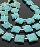 Amazonite Gemstone Beads, Peruvian Amazonite Beads, Jewelry Supplies, Wholesale Bulk Beads, 13.5mm -14mm, 8.25" Strand