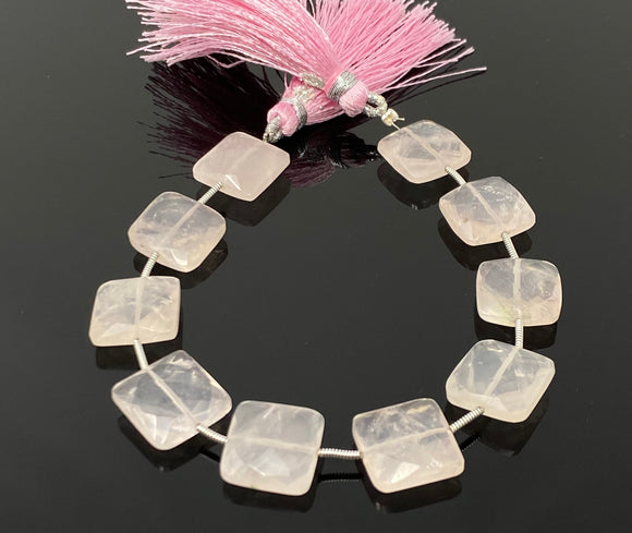 Rose Quartz Gemston Beads, Jewelry Supplies, Wholesale Bulk Beads, 13.5mm -14.5mm, 8” Strand