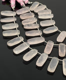 Rose Quartz Gemston Beads, Jewelry Supplies, Wholesale Bulk Beads, 23.5x9mm- 24.5x9.5mm, 7.5” Strand