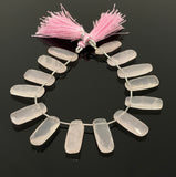 Rose Quartz Gemston Beads, Jewelry Supplies, Wholesale Bulk Beads, 23.5x9mm- 24.5x9.5mm, 7.5” Strand