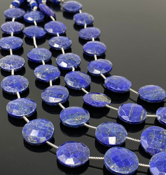 Natural Lapis Lazuli Gemstone Beads, Bulk Wholesale Beads, Jewelry Supplies, 14.5mm, 7.75” Strand