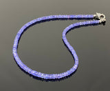 17.75” Genuine Tanzanite Necklace with Pave Diamond Clasp, Natural Tanzanite Necklace, AAA Grade, Gifts for Her