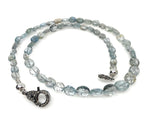 17.5” Moss Aquamarine Necklace with Pave Diamond Clasp, Aquamarine Necklace, Gifts for Her