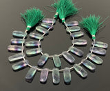 Natural Fluorite Bar Beads, Gemstone Beads, Jewelry Supplies, Wholesale Bulk Beads, 14x10mm - 23x9mm - 25x10mm , 8” Strand