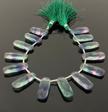 Natural Fluorite Bar Beads, Gemstone Beads, Jewelry Supplies, Wholesale Bulk Beads, 14x10mm - 23x9mm - 25x10mm , 8” Strand