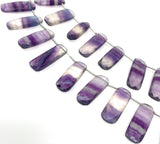 Natural Fluorite Bar Beads, Gemstone Beads, Jewelry Supplies, Wholesale Bulk Beads, 14x10mm - 23x9mm - 25x10mm , 7.5” Strand