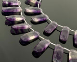 Natural Fluorite Bar Beads, Gemstone Beads, Jewelry Supplies, Wholesale Bulk Beads, 14x10mm - 23x9mm - 25x10mm , 7.5” Strand