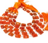 Natural Carnelian Gemstone Beads, Jewelry Supplies, Bulk Wholesale Beads, 13x9mm - 15x10mm, 7.75” Strand