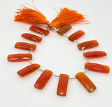 Natural Carnelian Beads, Gemstone Bar Beads, Jewelry Supplies, Bulk Wholesale Beads, 23x9mm- 25x10mm