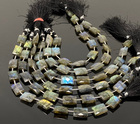 Natural Labradorite Gemstone Beads, Bulk Wholesale Beads, Jewelry Supplies, 13x9mm - 14x10mm, 8.25” Strand