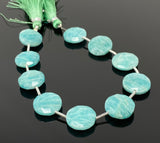 Amazonite Gemstone Beads, Peruvian Amazonite Beads, Jewelry Supplies, Wholesale Bulk Beads, 14mm -14.5mm, 7.75" Strand