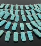 Amazonite Gemstone Beads, Peruvian Amazonite Beads, Jewelry Supplies, Wholesale Bulk Beads, 13x9mm -14x10mm, 7.5" Strand