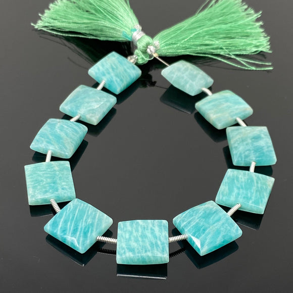 Amazonite Gemstone Beads, Peruvian Amazonite Beads, Jewelry Supplies, Wholesale Bulk Beads, 13.5mm -14mm, 8.25