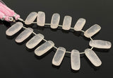 Rose Quartz Gemston Beads, Jewelry Supplies, Wholesale Bulk Beads, 23.5x9mm- 24.5x9.5mm, 7.5” Strand