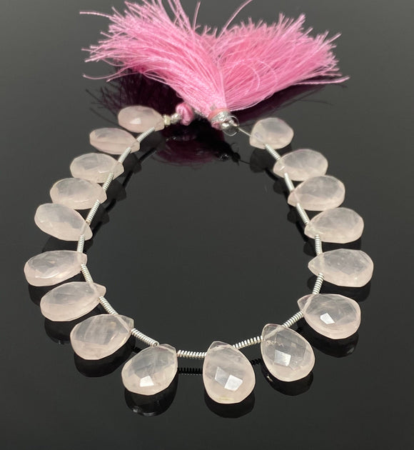 Rose Quartz Gemston Beads, Jewelry Supplies, Wholesale Bulk Beads, 14x10mm, 8” Strand