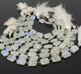 Rainbow Moonstone Beads, Moonstone Briolette Beads, Gemstone Beads, Bulk Wholesale Beads, 14x10mm - 14.5x10.5mm, 8” Strand