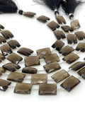Natural Smoky Quartz Gemstone Beads, Jewelry Supplies, Wholesale Bulk Gemstone Beads, 13.5x9mm - 14x10mm