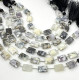 Dendrite Opal Gemstone Beads, Dendritic Opal Beads, Bulk Wholesale Beads, Jewelry Supplies, 13x9mm -15x10mm, 8” Strand